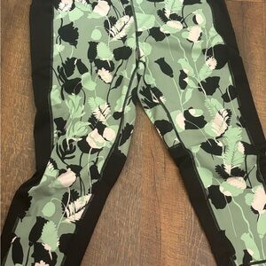 LuLaRoe Green Floral Track Pants
